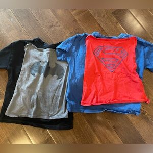 4T Superhero Bundle - 2 GAP Superhero Tees with Removable Capes